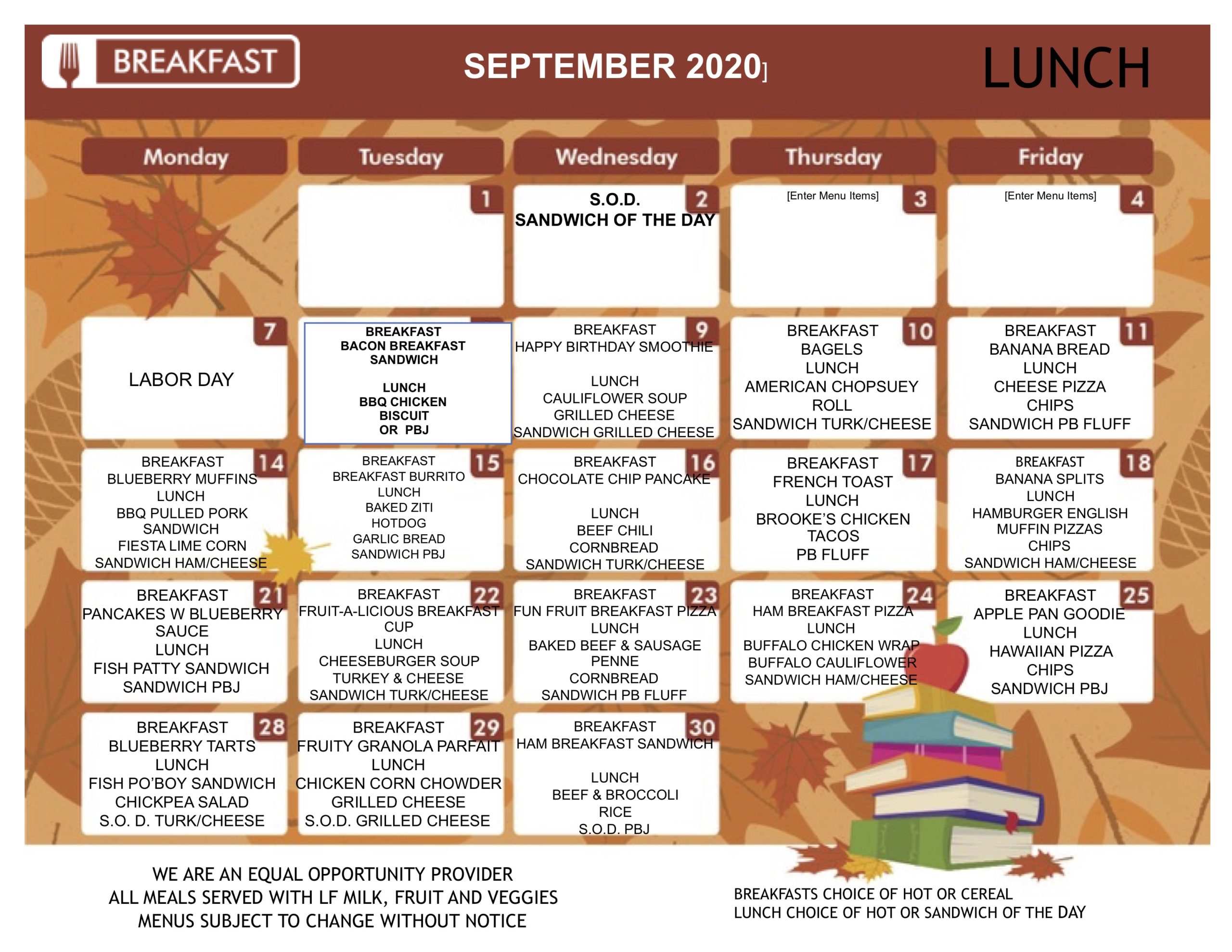 Calendars & Lunch/Breakfast Menus Stratton School
